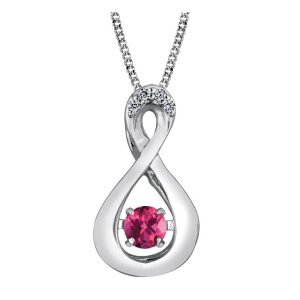 Pink Topaz Pulse Necklace with Diamonds