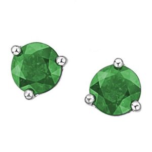 May Birthstone – Emerald Stud Earrings