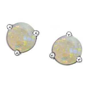 October Birthstone – Opal Stud Earrings