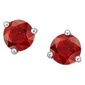 July Birthstone – Ruby Stud Earrings