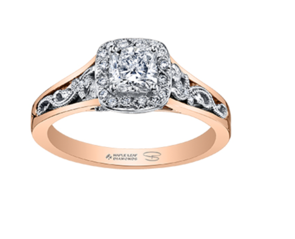 Maple Leaf Diamond Engagement Ring 0.80ctw