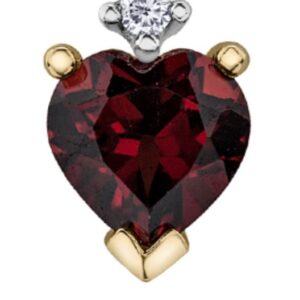 Heart Shape Garnet and Diamond Pendant