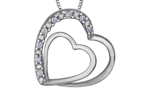 Double Heart Diamond Pendant