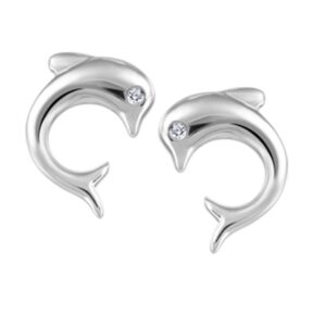 Diamond Dolphin Earrings