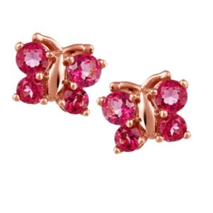 Pink Topaz Butterfly Earrings