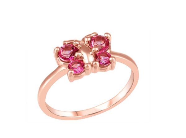 Pink Topaz Butterfly Ring