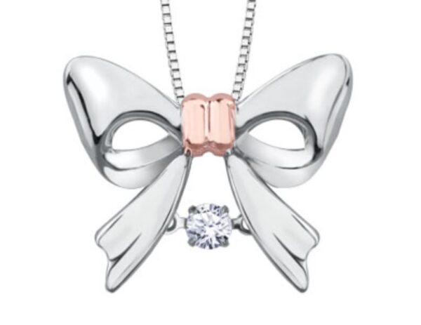 Diamond Pulse Bow Pendant