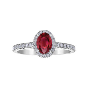 Diamond and Ruby Halo Ring