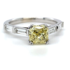 Natural Yellow Diamond Engagement Ring