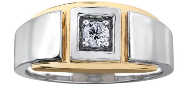 Canadian Mens Solitaire Two Tone Ring