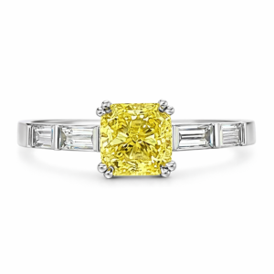 1.00ct Natural Yellow Diamond Engagement Ring