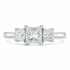 1.30ctw Natural Princess Cut Engagement Ring