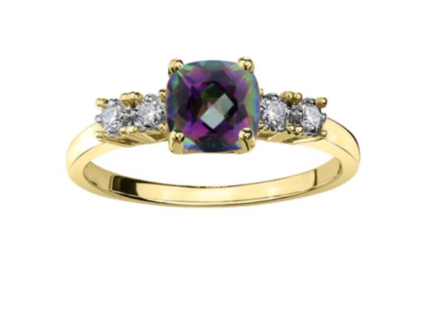 Mystic Topaz and Diamond Ring