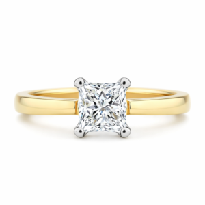 0.74ct Natural Princess Cut Engagement Ring