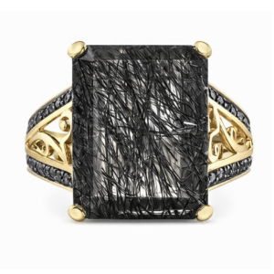 Tourmalinated Quartz Ring