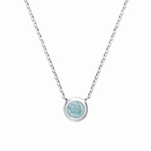 Bezel Set Aquamarine Necklace