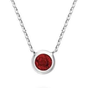 Bezel Set Ruby Necklace