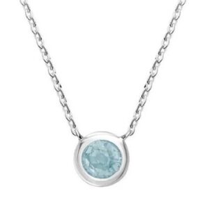 Bezel Set Aquamarine Necklace