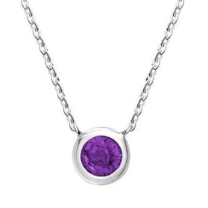 Bezel Set Amethyst Necklace