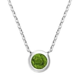 Bezel Set Emerald Necklace