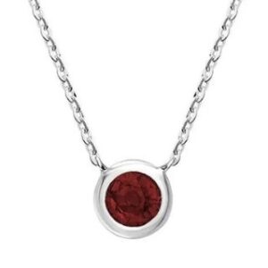 Bezel Set Garnet Necklace