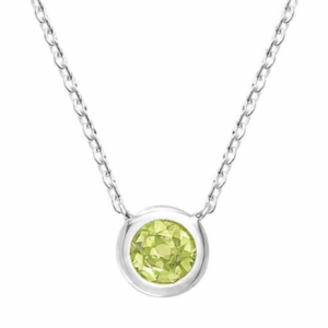 Bezel Set Peridot Necklace
