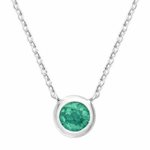 Bezel Set Emerald Necklace