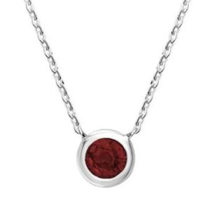 Bezel Set Garnet Necklace