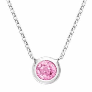 Bezel Set Pink Topaz Necklace