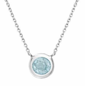 Bezel Set Aquamarine Necklace