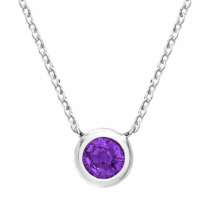 Bezel Set Amethyst Necklace