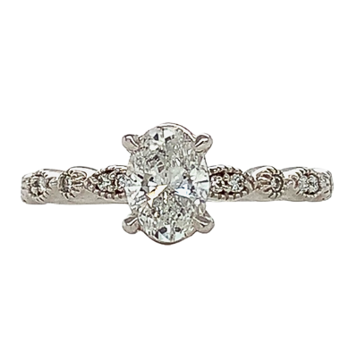 0.76ctw Natural Oval Cut Engagement Ring