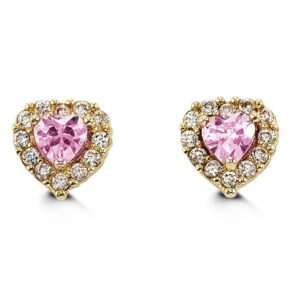 Pink Heart Kids Earrings