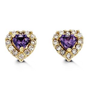 Purple Heart Kids Earrings