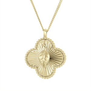 Gold Milgrain Leaf Necklace