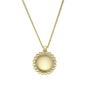 Gold Round Milgrain Necklace