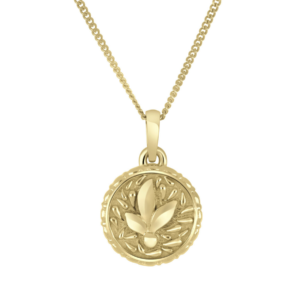 Gold Round Leaf Necklace