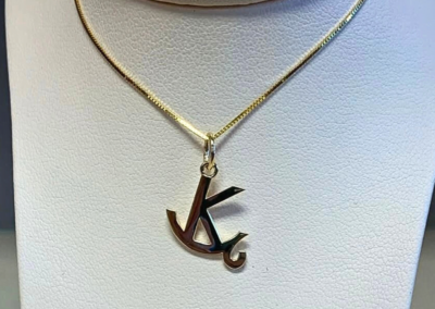Luxury bespoke gold antler-inspired pendant necklace, Leduc Goldsmiths