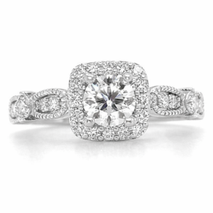 0.45ct Natural Round Engagement Ring