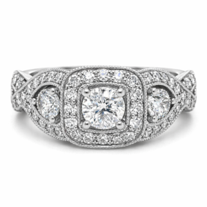 1.31ctw Natural Round Engagement Ring