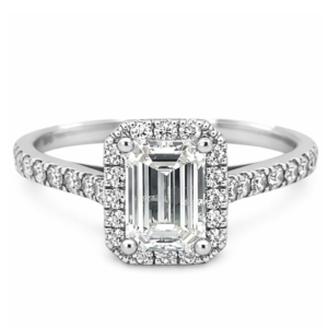 1.02ctw Natural Emerald Cut Engagement Ring