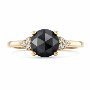1.12ct Natural Black Diamond Engagement Ring