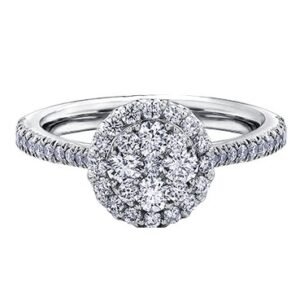 Cluster Diamond Engagement Ring