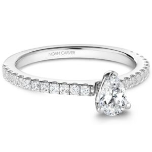 0.76ctw Natural Pear Cut Engagement Ring