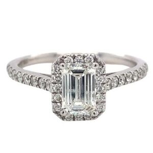1.02ctw Natural Emerald Cut Engagement Ring
