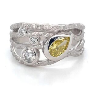 Colour Enhanced Diamond Cocktail Ring