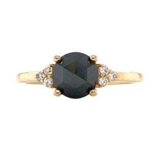 1.12ct Natural Black Diamond Engagement Ring