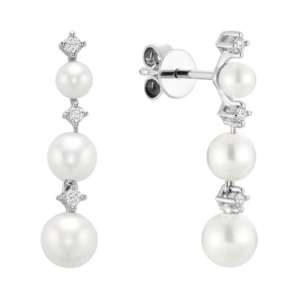 Trinity Drop Pearl Earrings