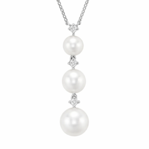 Trinity Drop Pearl Necklace