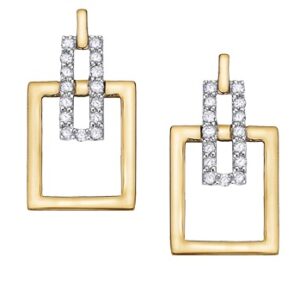 Square Two Tone Earrings
